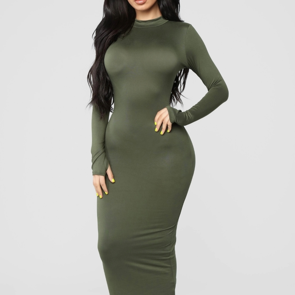 Fashion Nova Olive green bodycon dress never worn